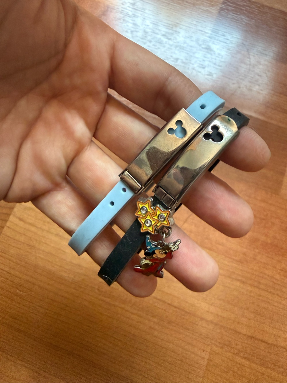 Disney Light Blue and Black Bracelet Duo with Enamel Charms